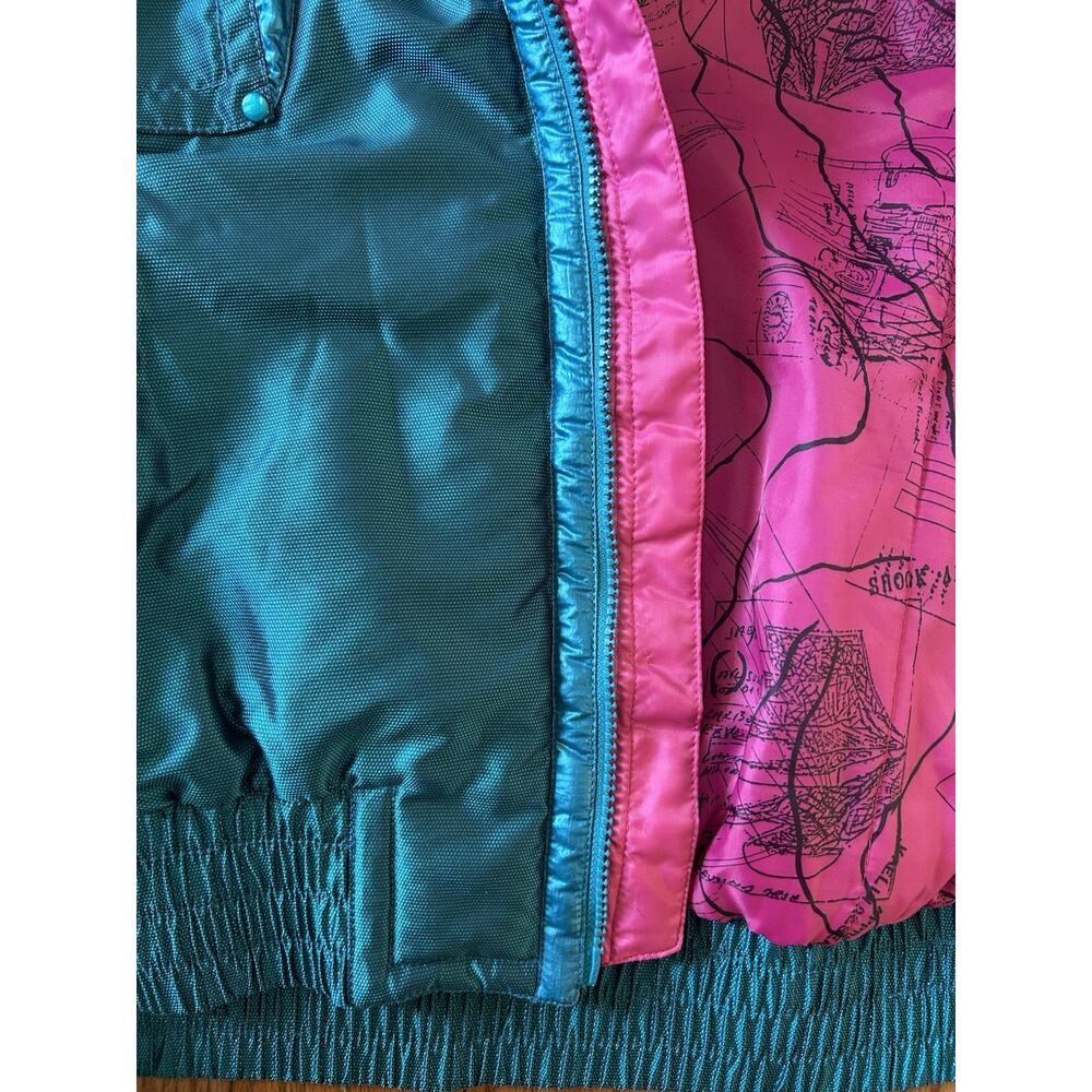 Kaelin Solar Power Ski Jacket Women Sz 10 Metallic Blue Pink Retro Apres Vtg 80s - Picture 16 of 16